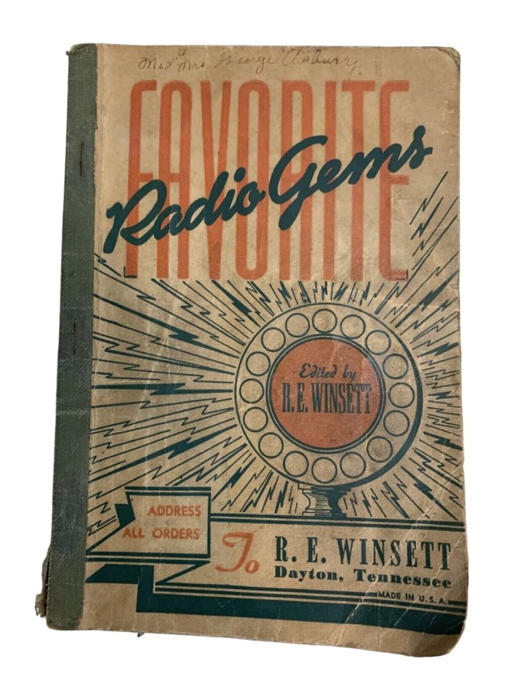 Vintage Favorite Radio Gems R.E. Winsett 1945 Gospel Song Book Made In USA